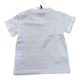 Cesare Paciotti Solid Color Crew Neck T-Shirt with White Logo Print for Newborns