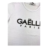 Gaelle T-Shirt Crew Neck Solid Color with Contrast Print White for Kids