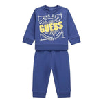 GUESS completo 2 pezzi felpa-pantalone tinta unita Blu per Bambino N4YG14AK6R0 BLU GUESS 