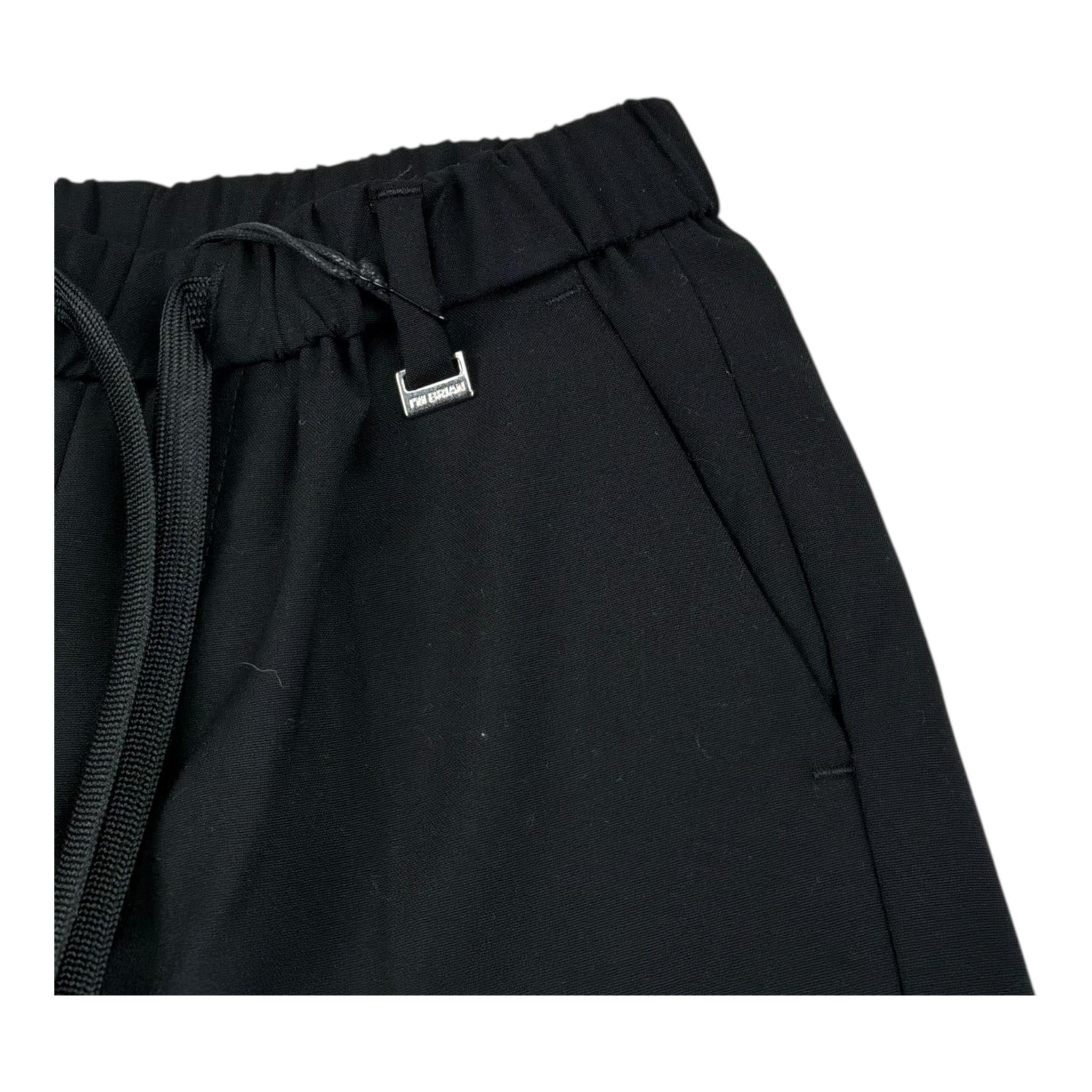 I'M Brian Pantalone Tinta Unita con Elastico In Vita per Neonato PA3269JNXX NERO I'M BRIAN 