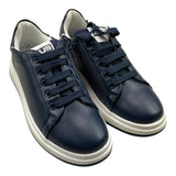 Cesare Paciotti Sneakers Solid Color With Contrast Sole Blue For Kids