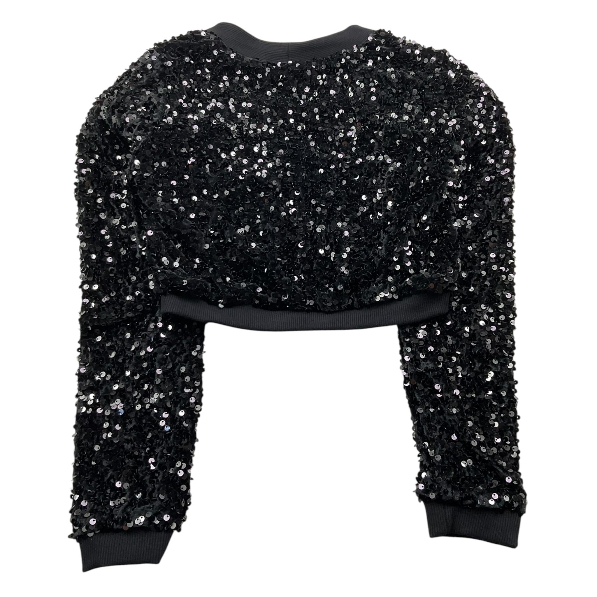 LU LU BY MISS GRANT felpa con bottoni tinta unita paillettata Nero per Bambina LL3051 NERO LU LU BY MISS GRANT 
