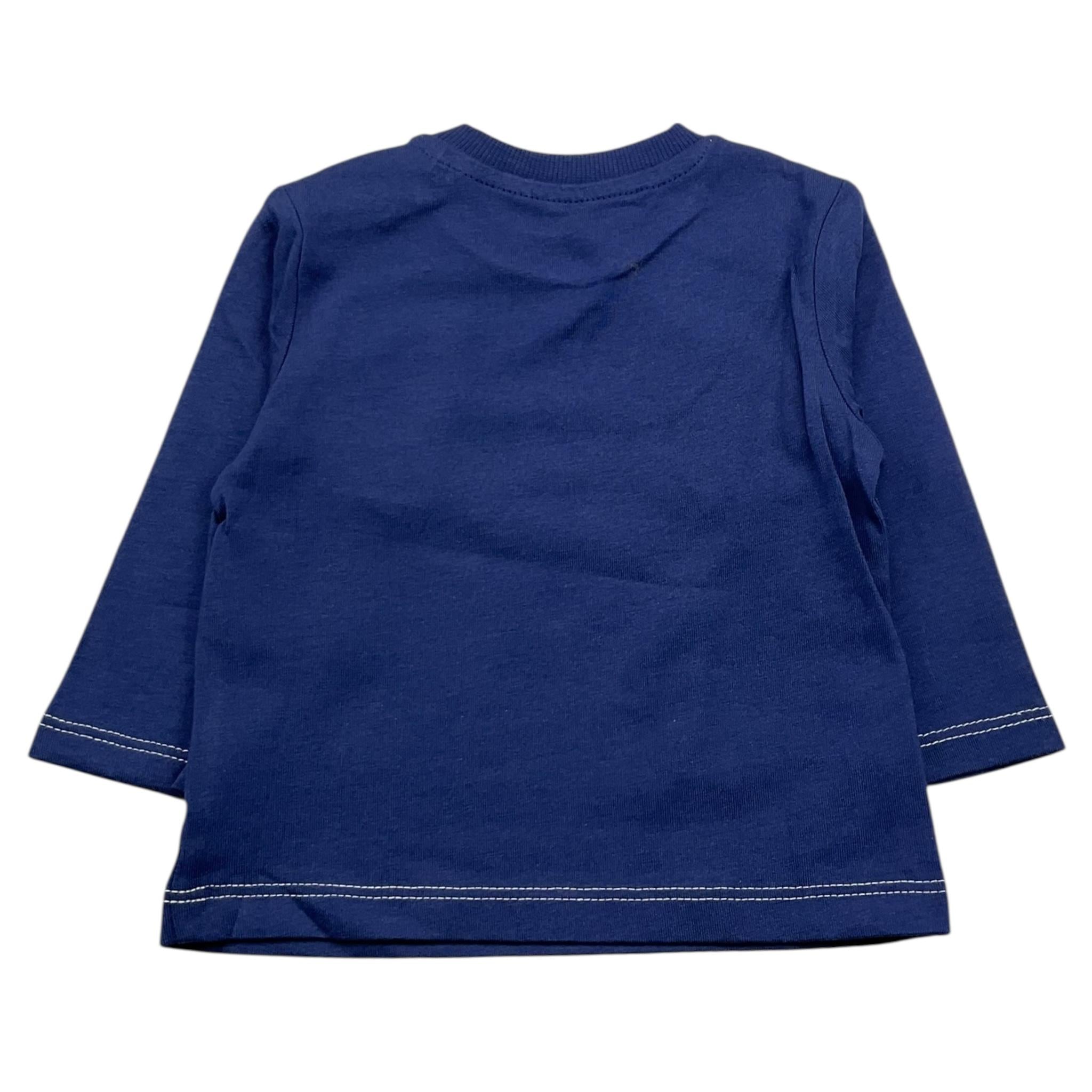 GUESS shirt girocollo tinta unita con stampa in contrasto Blu per Neonato N4BI14I3Z14X BLU GUESS 