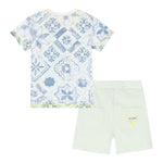 Guess Complet 2 Pezzi T-Shirt-Bermuda Bicolore per Neonato I2GG00K8HM3 VERDE ACQUA GUESS 