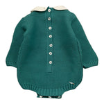JULIANA pagliaccetto tinta unita con colletto Verde per Neonata 24617 VERDE JULIANA 