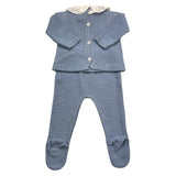 Valentina Bebes 2 Piece Set Solid Color Baby Girl Light Blue T-Shirt
