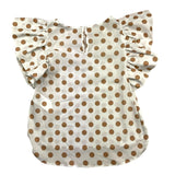 Lu Lu By Miss Grant Solid Color Polka Dot Pattern White/Beige Sleeveless Shirt For Girls