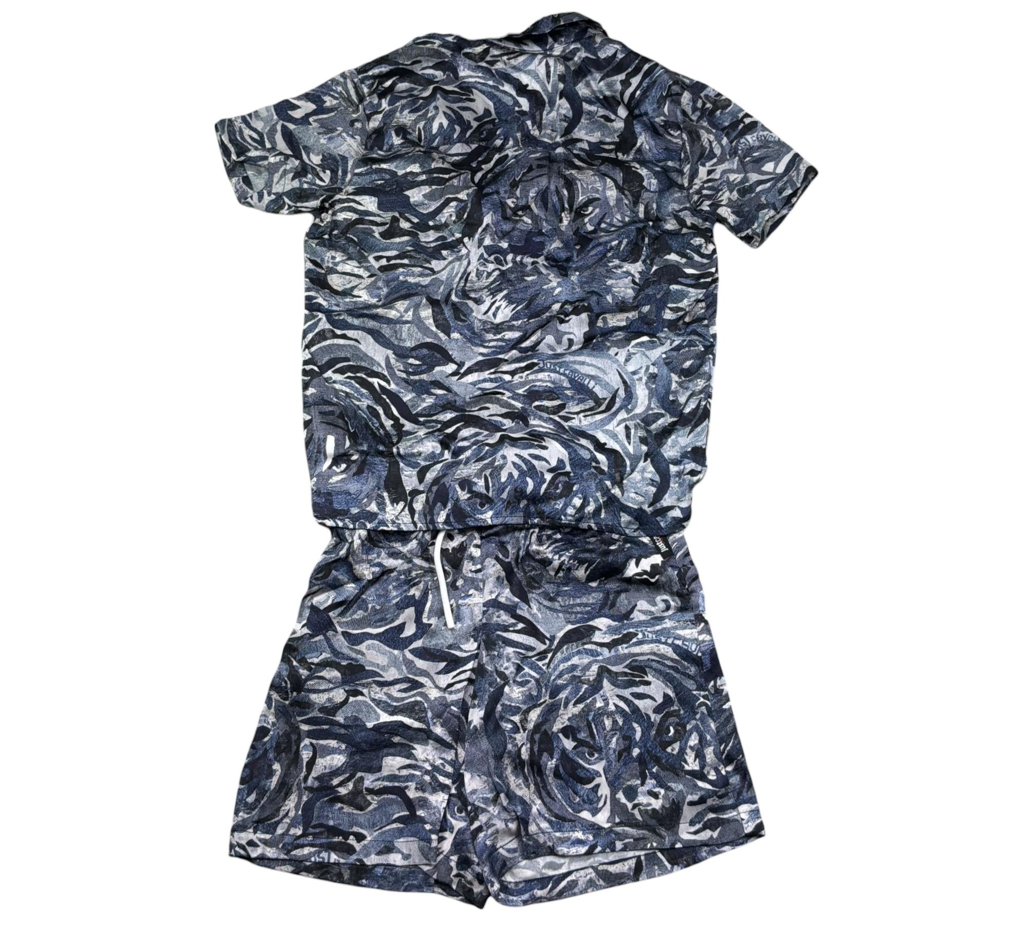 Just Cavalli Completo 2 Pezzi Camicia-Bermuda per Bambino JBP26168CE BLU JUST CAVALLI 