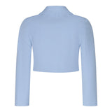 Fun &amp; Fun Plain Crop Jacket with Light Blue Appliques for Girls