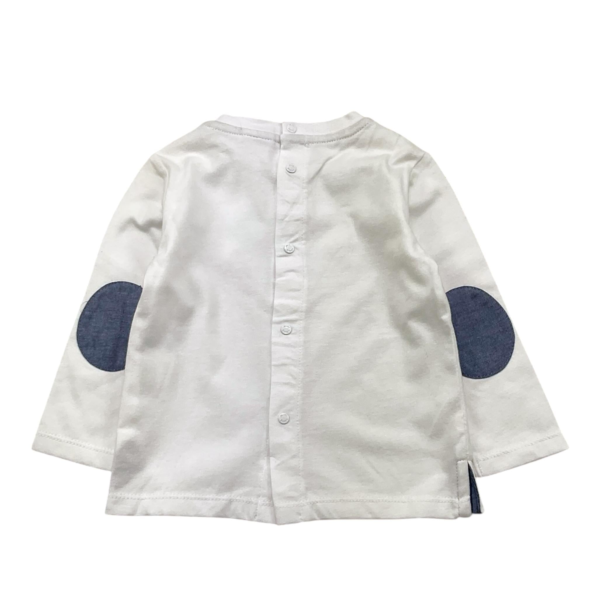 MINI BIRBA shirt girocollo tinta unita con stampa Bianco per Neonato 99540 BIANCO MINI BIRBA 