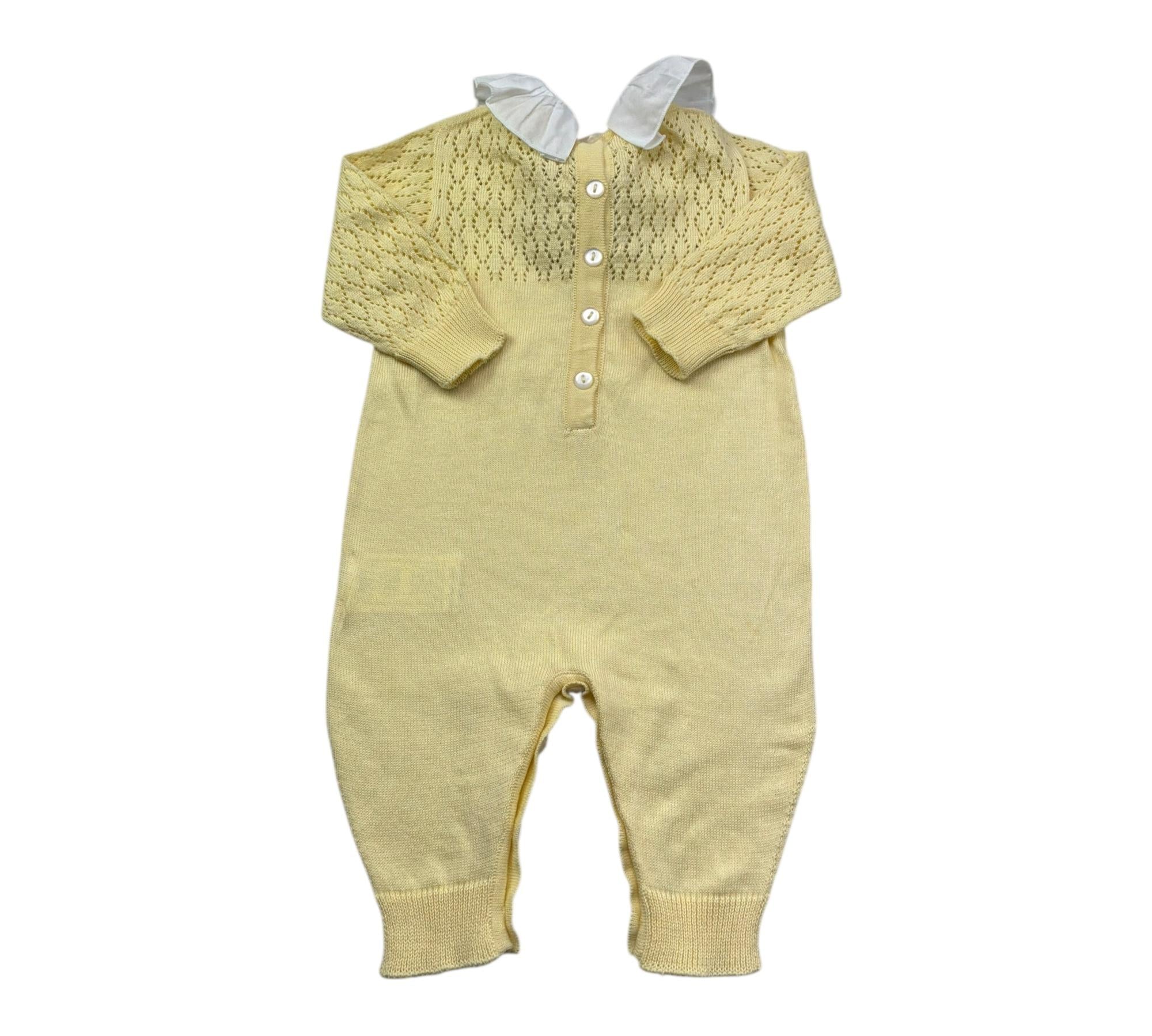 Le Bebe Tutina Manica Lunga Tinta Unita con Trafori per Neonata LBG6247 GIALLO LE BEBE 