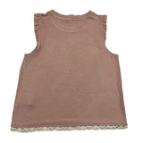 Caffe' D'Orzo Solid Color Pink Lurex Crew Neck Tank Top For Girls