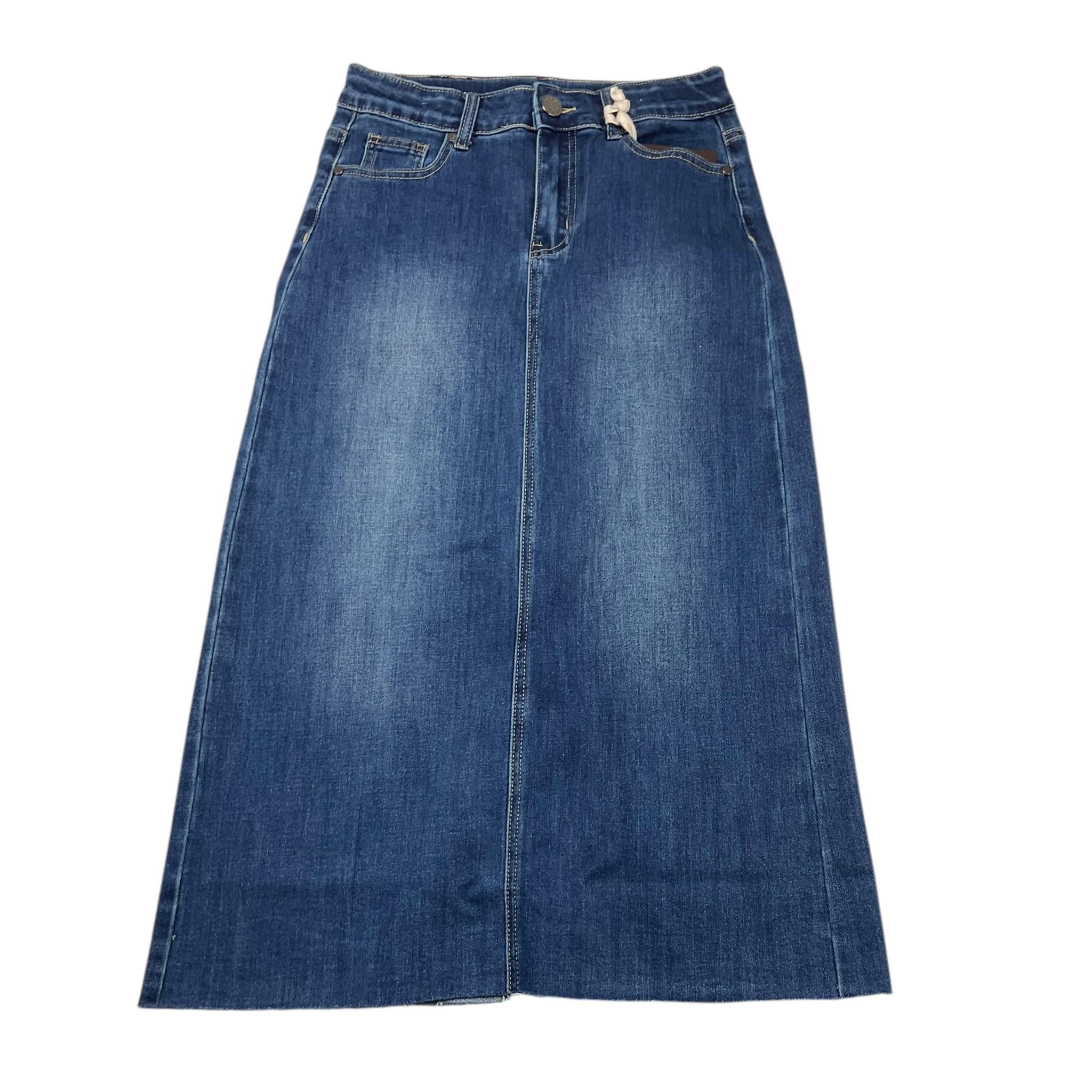 MANILA GRACE gonna in denim tinta unita con girovita regolabile Blu per Bambina MFJF24G172 BLU MANILA GRACE 