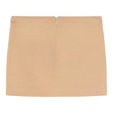 Palm Angels Solid Color Skirt With Beige Logo Print For Girls