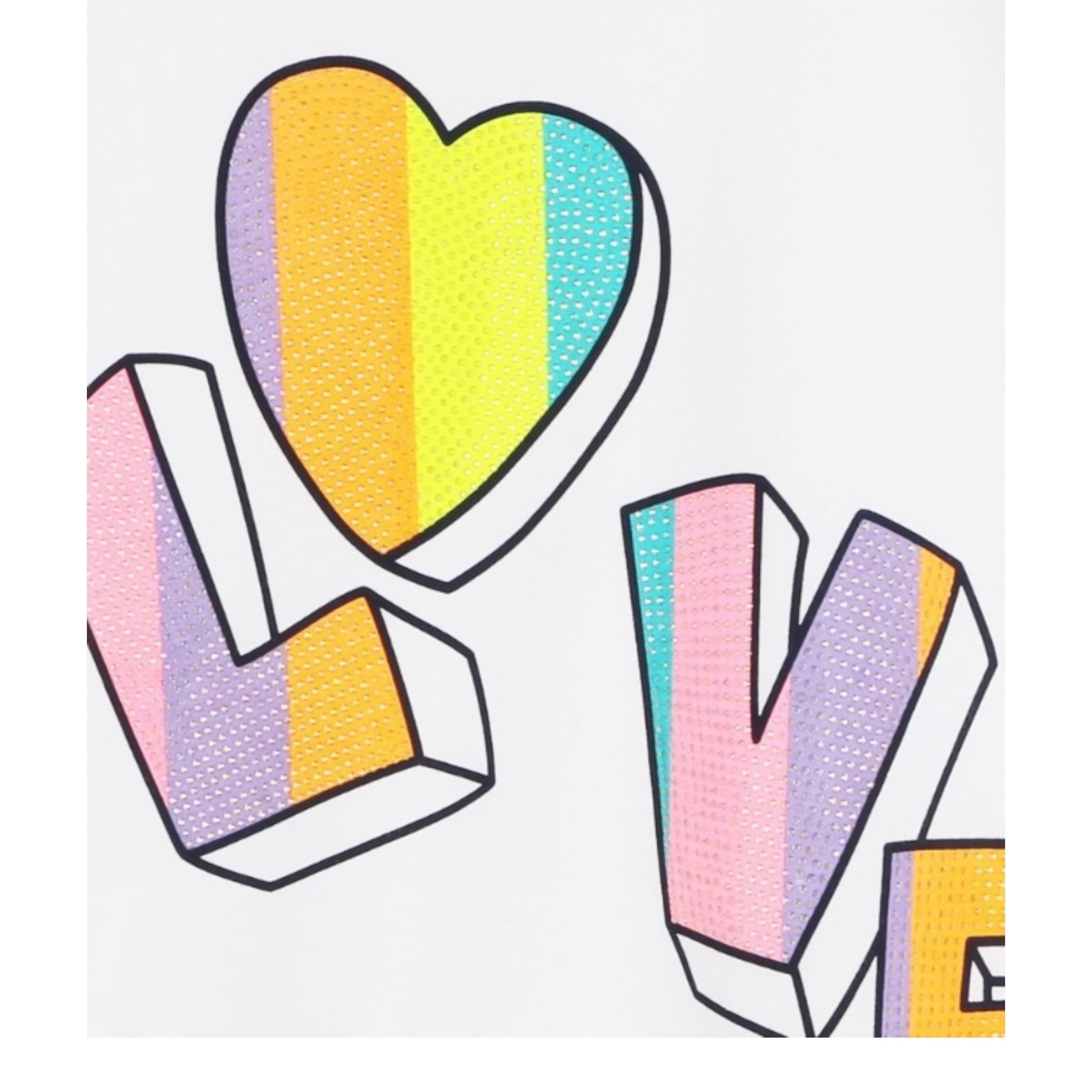 Billieblush T-Shirt Tinta Unita con Stampa Brillantini per Neonata U21036X BIANCO BillIEBLUSH 