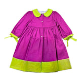 Ilfarobimbi Two-Tone Dress Shirt Model With Contrast Collar Magenta For Girls