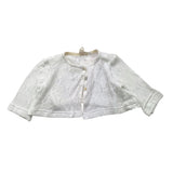 Caffe' D'Orzo Solid Color Button Up Cream Baby Girl Shrug