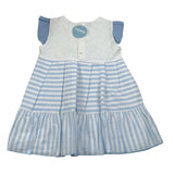 Juliana Abito Bicolore con Fantasia A Righe Bianco per Bambina 25130 BIANCO JULIANA 