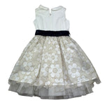 Monnalisa Abito Mezza Manica Tinta Unita con Cintura In Contrasto per Bambina 715905 PANNA MONNALISA 