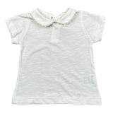 Lalalu' T-Shirt Tinta Unita con Colletto per Neonata TSL11P BIANCO LALALU' 
