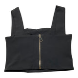 Janice Black Solid Color Strapless Top For Girls