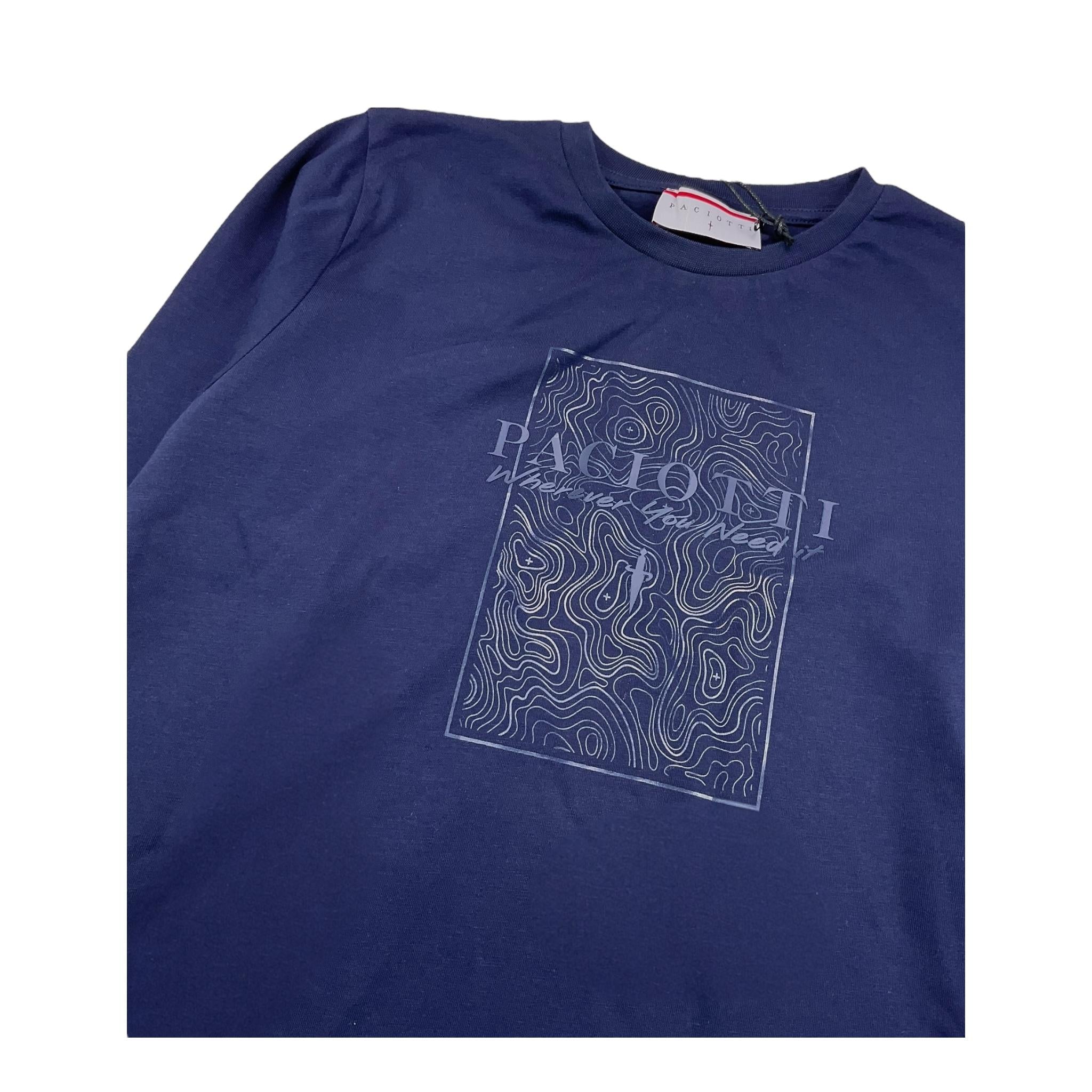 CESARE PACIOTTI shirt girocollo tinta unita con stampa Blu per Bambino TSP5362J BLU CESARE PACIOTTI 