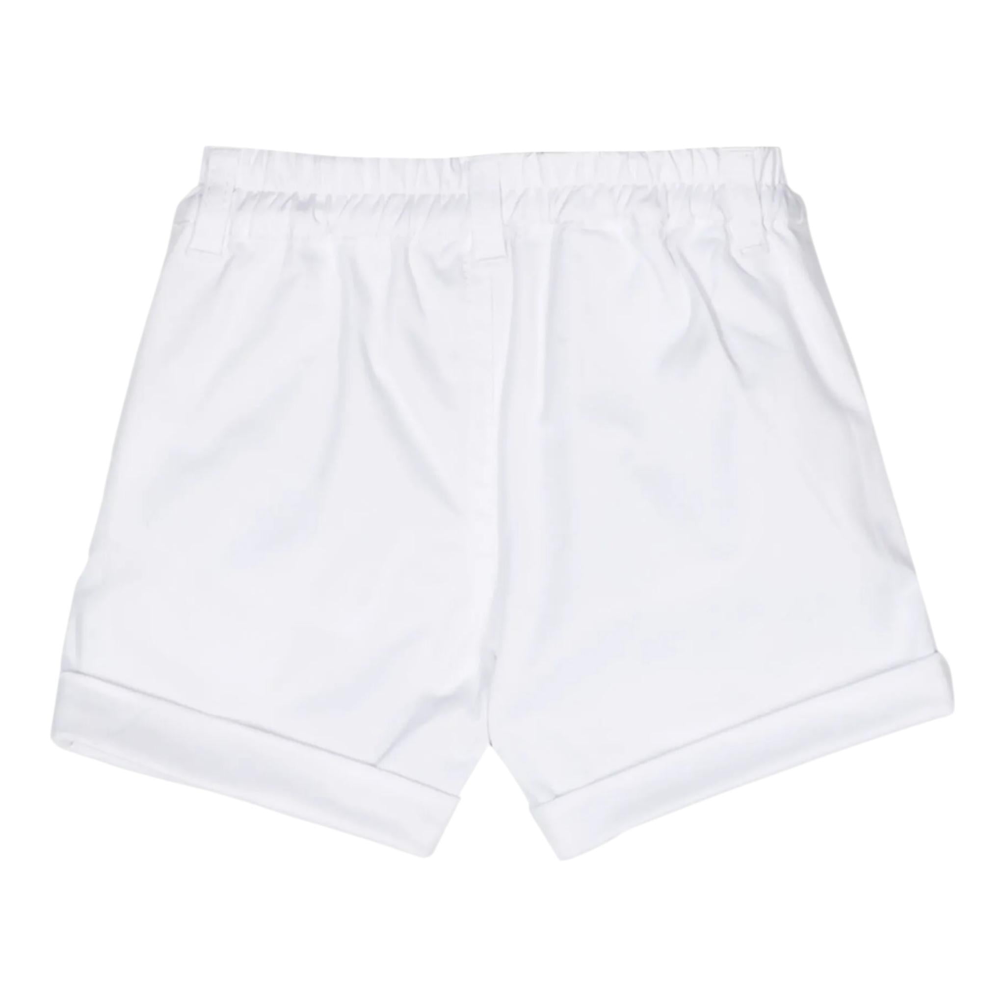 Moschino Bermuda Tinta Unita con Logo  per Neonato MUQ018 BIANCO MOSCHINO 