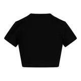Marc Ellis T-Shirt Crewneck Crop Solid Color With Applique Black For Girls