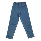 Carre'Ment Beau Jeans Solid Color With Elastic Waist Light Blue For Girls