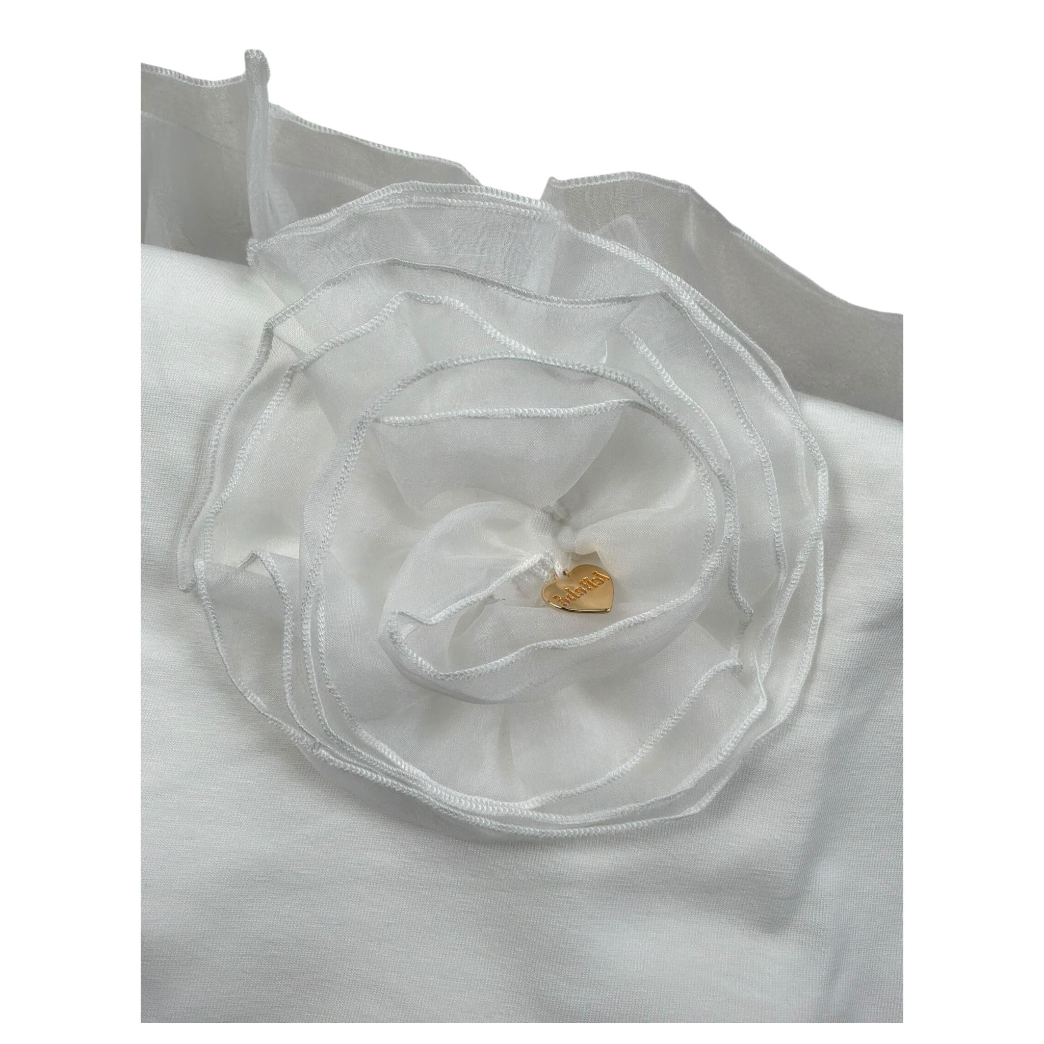 Le Bebe Coperta Tinta Unita con Tulle per Neonata LBG5597 BIANCO LE BEBE 