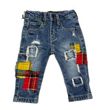 Daniele Alessandrini Jeans Solid Color with Adjustable Waistband Blue for Newborns