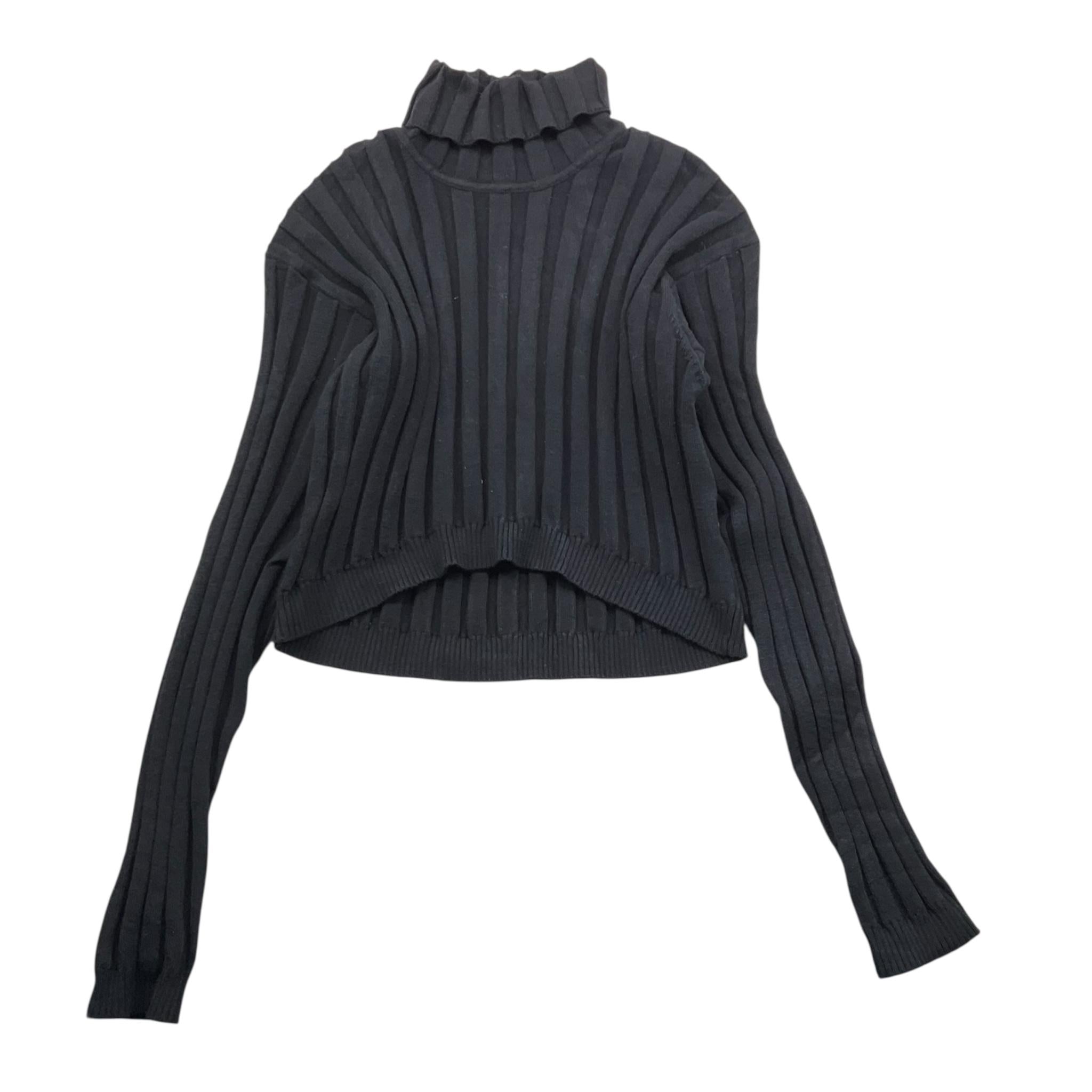 MET maglia tinta unita a costine collo alto Nero per Bambina ME452 NERO MET 