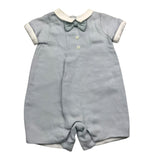 La Stupenderia Plain Romper With Contrasting Blue Trim For Newborn