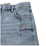 Patrizia Pepe Short In Denim Tinta Unita con Logo per Bambina 7P0377X AZZURRO PATRIZIA PEPE 