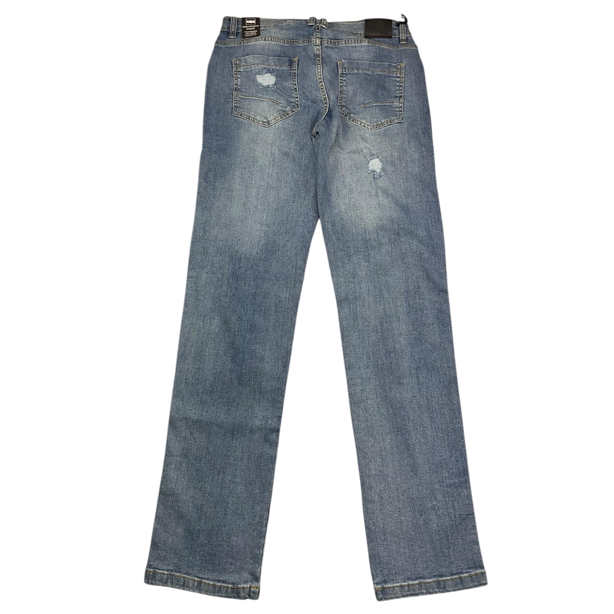 SARABANDA jeans tinta unita con girovita regolabile Azzurro per Bambino 0A436 AZZURRO SARABANDA 