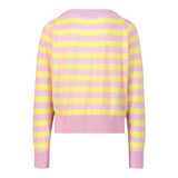 Max&amp;Co. Crewneck Sweater Striped Pattern With Pink Embroidery For Girls