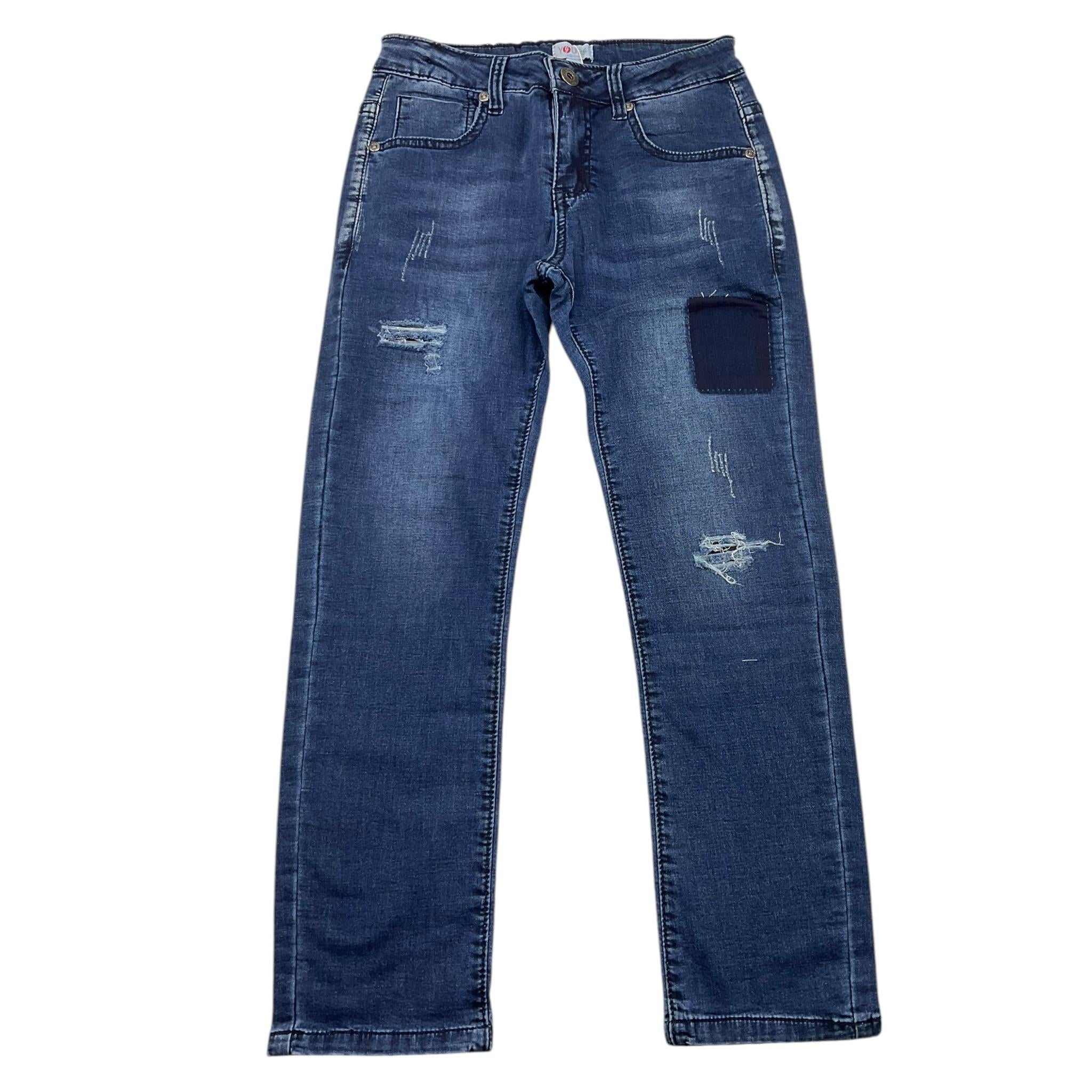 YOURS jeans tinta unita con strappi Blu per Bambino BY1505 BLU YOURS 