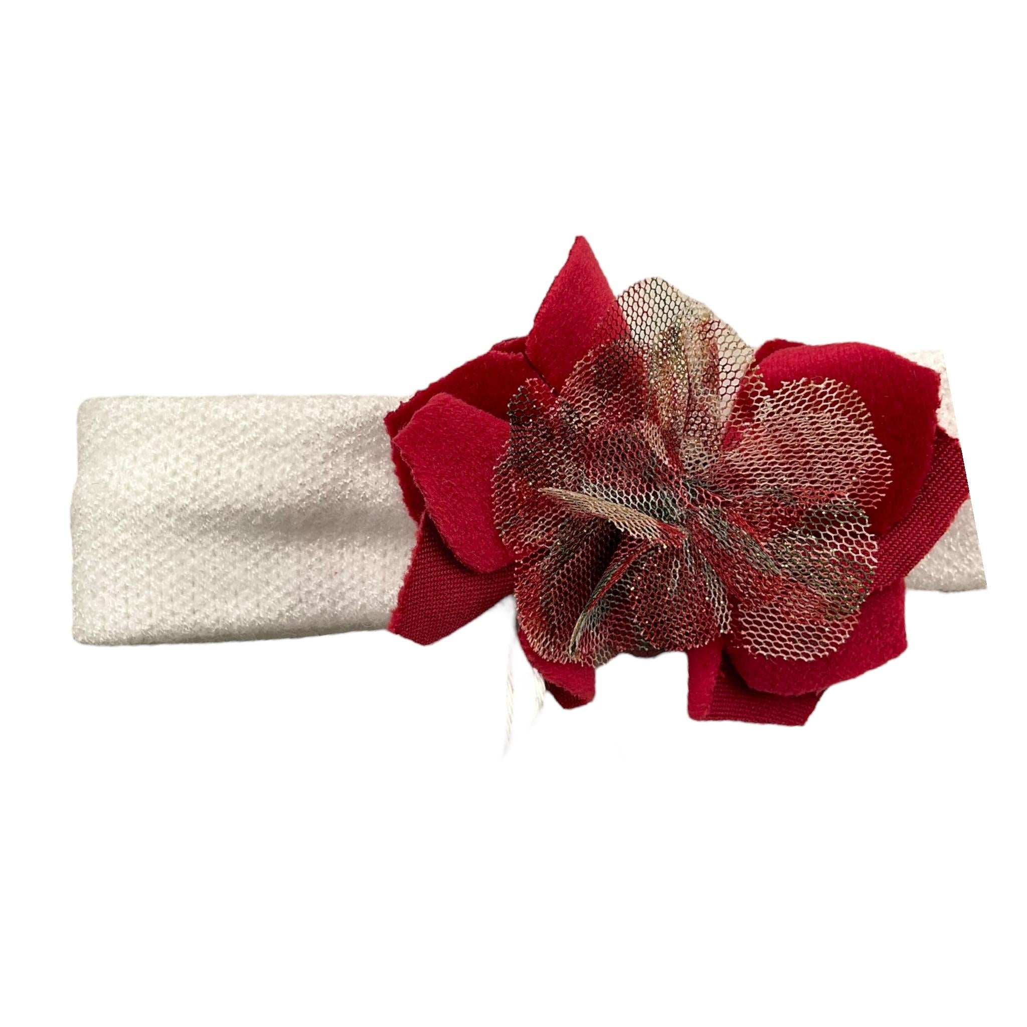 LALALU' fascia capelli tinta unita con fiore in contrasto Panna per Bambina FL12N PANNA LALALU' 