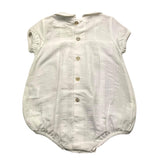 Babidu Solid Color Cream Half Sleeve Romper For Baby Girl