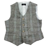 The Owl Printed Single Breasted Beige Waistcoat For Newborn