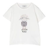 Woolrich Crew Neck T-Shirt Solid Color With Contrast Print Cream For Boys