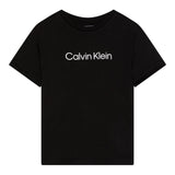 Calvin Klein T-Shirt Girocollo Tinta Unita con Stampa per Bambino IU0IU00682 NERO CALVIN KLEIN 