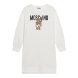 MOSCHINO abito felpa manica lunga girocollo tinta unita con stampa logo Bianco per Bambina HDV0FEX BIANCO MOSCHINO 