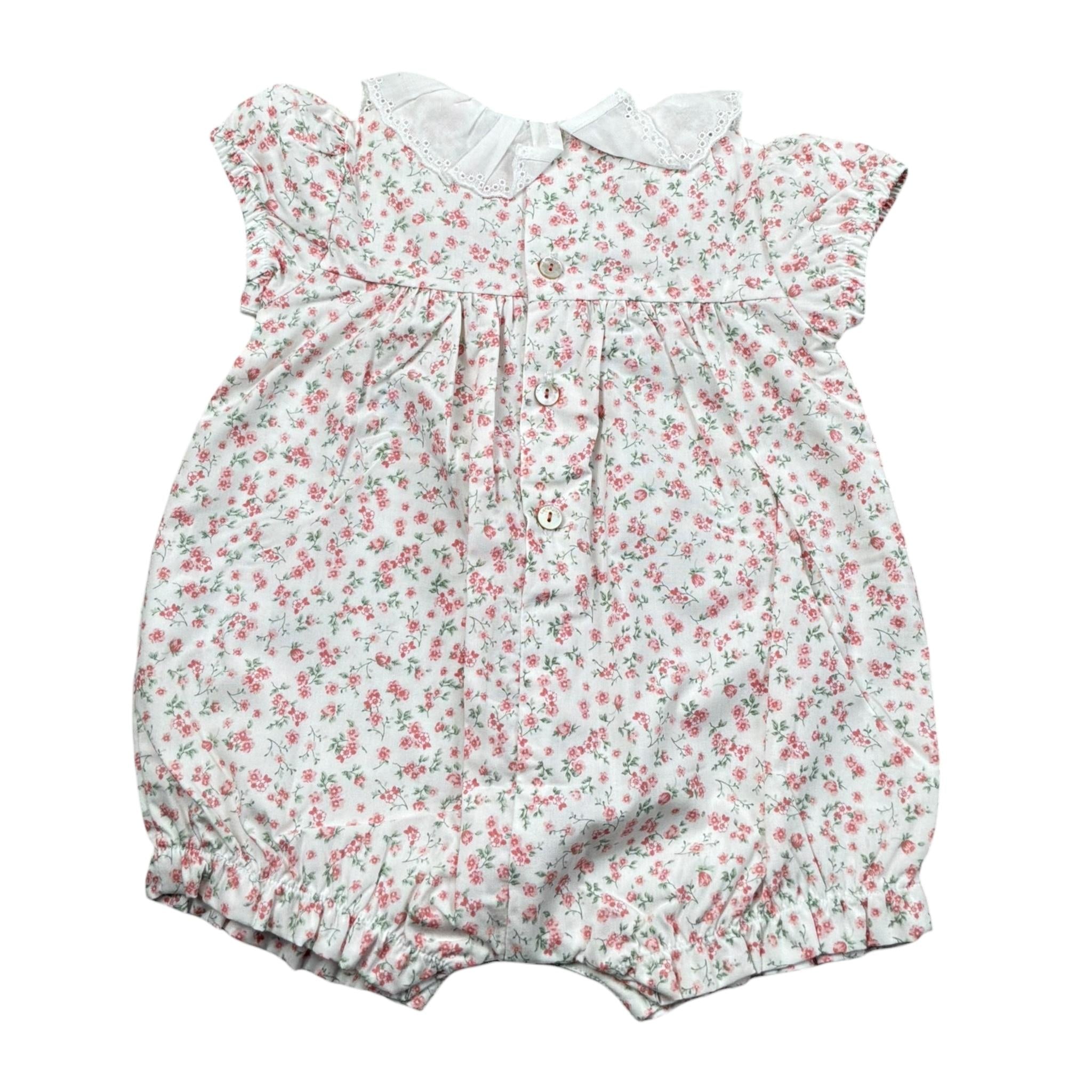 Laranjinha Pagliaccetto Bicolore con Fantasia Fiori per Neonata 92909V5767R74 BIANCO LARANJINHA 