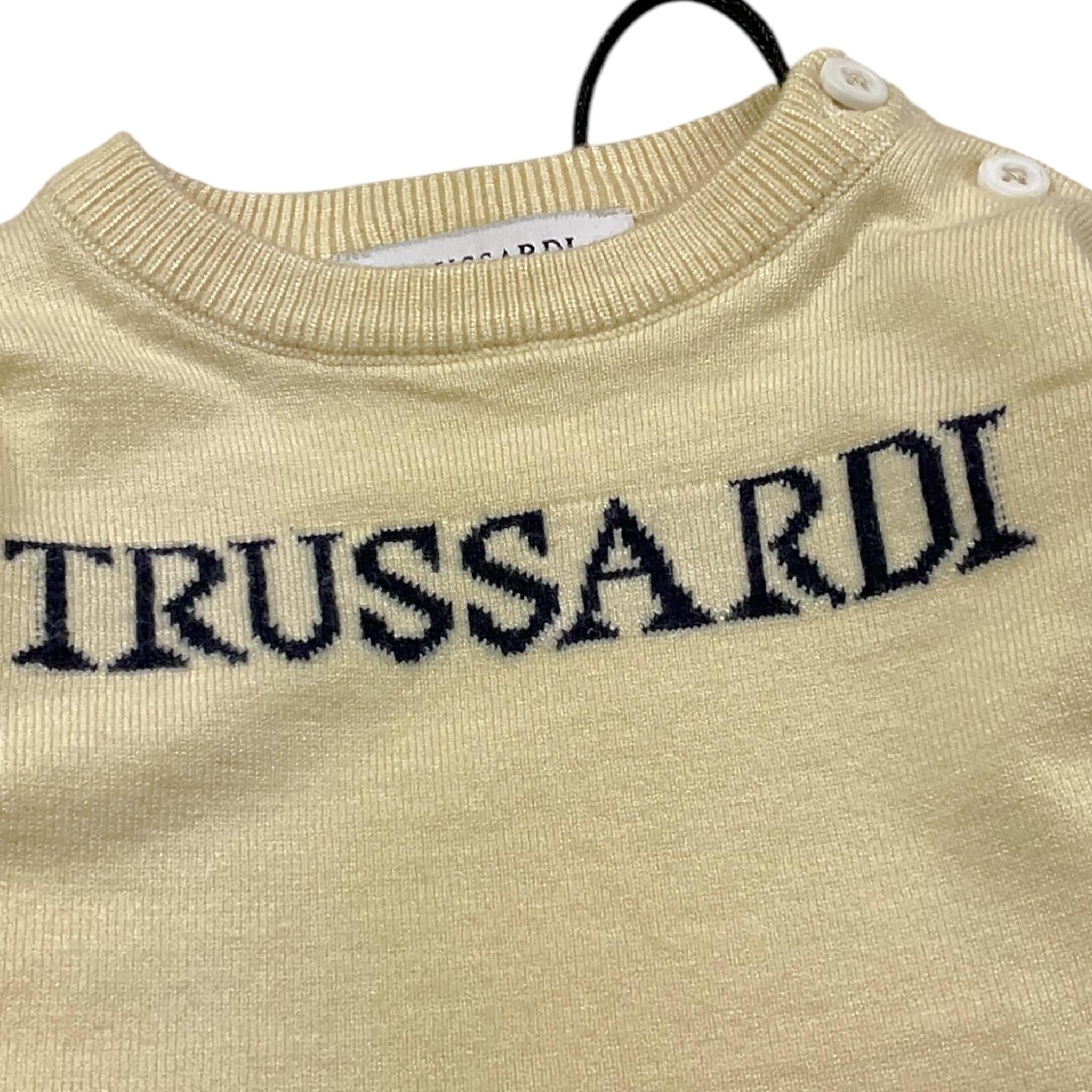 TRUSSARDI maglia girocollo tinta unita con stampa Panna per Neonato TIA25020MA PANNA TRUSSARDI 