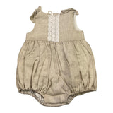 La Stupenderia Plain Beige Sleeveless Romper for Baby Girl