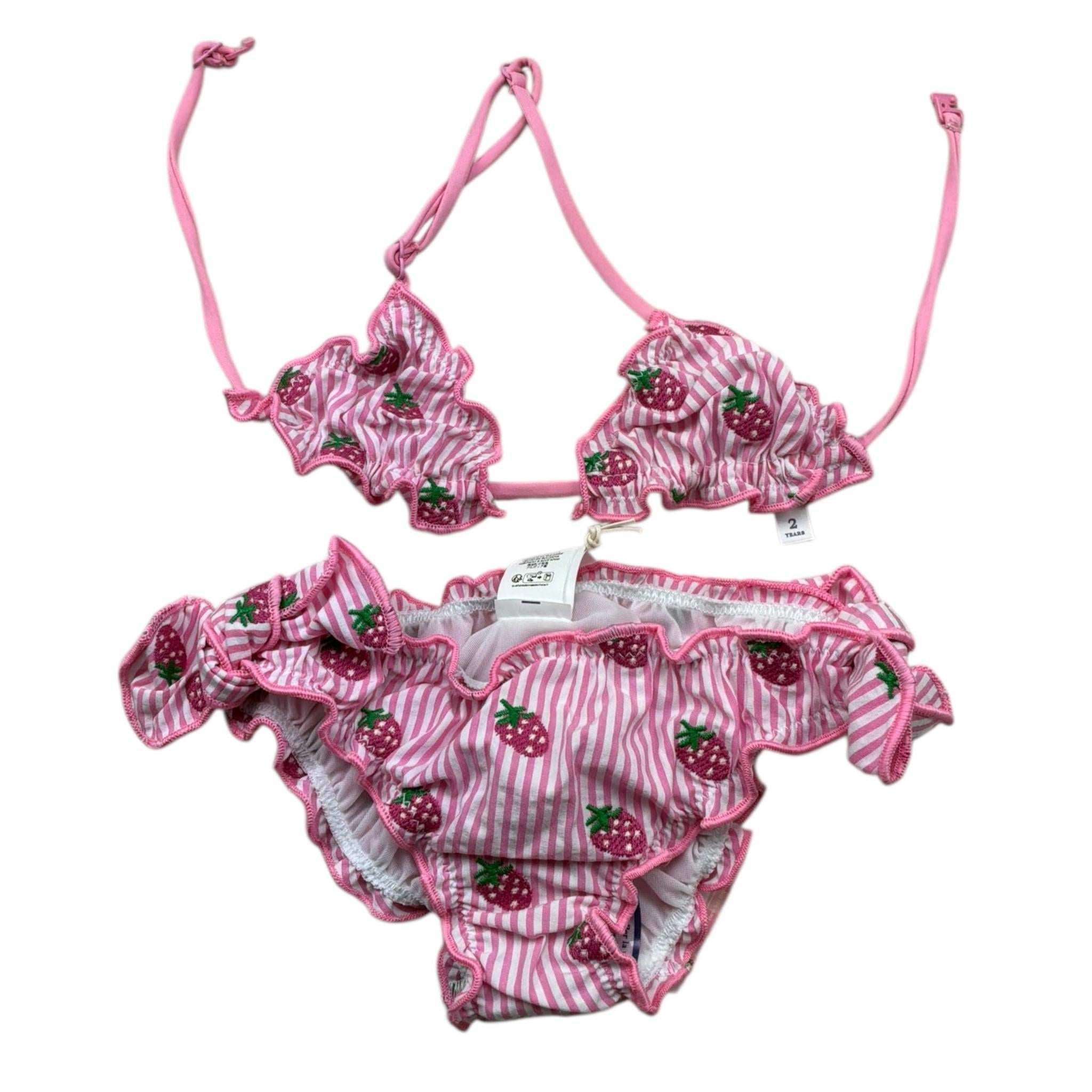 Saint Barth Costume 2 Pezzi Triangolo-Slip Tinta Unita Fantasia  per Neonata CRIS003X ROSA SAINT BARTH 