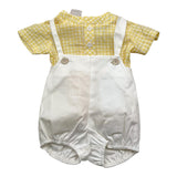 Paz Rodriguez Complete Shirt-Dungarees Two-Tone Yellow For Newborn