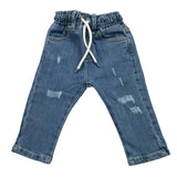 Never Too Complete Solid Color Jeans With Elastic Waist-Blue Sweater For Newborn