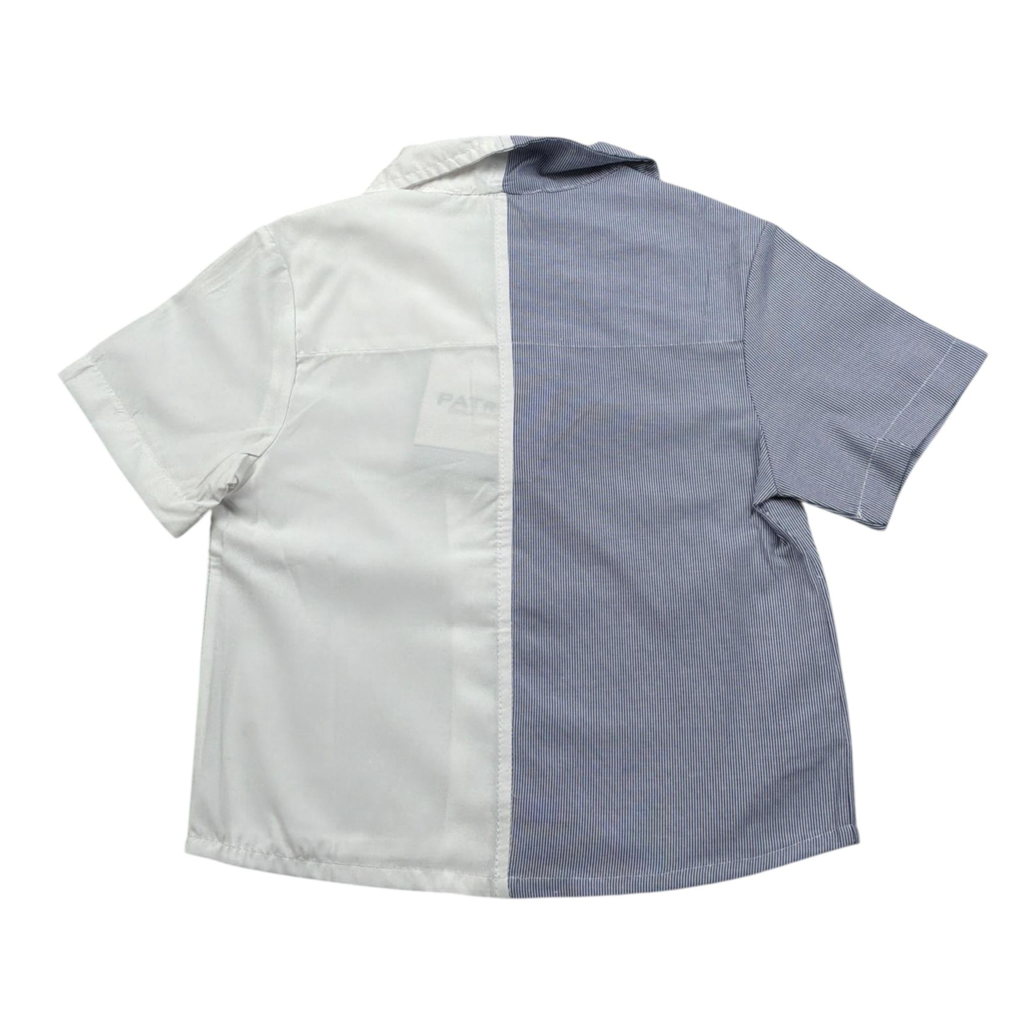 Patriot Camicia Mezza Manica Fantasia A Righe Bianco/Blu per Bambino 00814J BIANCO/BLU PATRIOT 